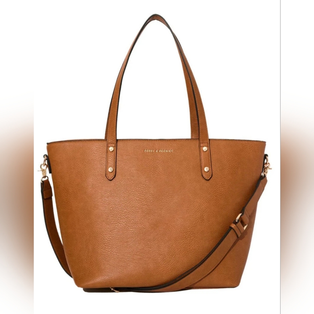 Poppy & Peonies Go-Getter Tote in Cognac